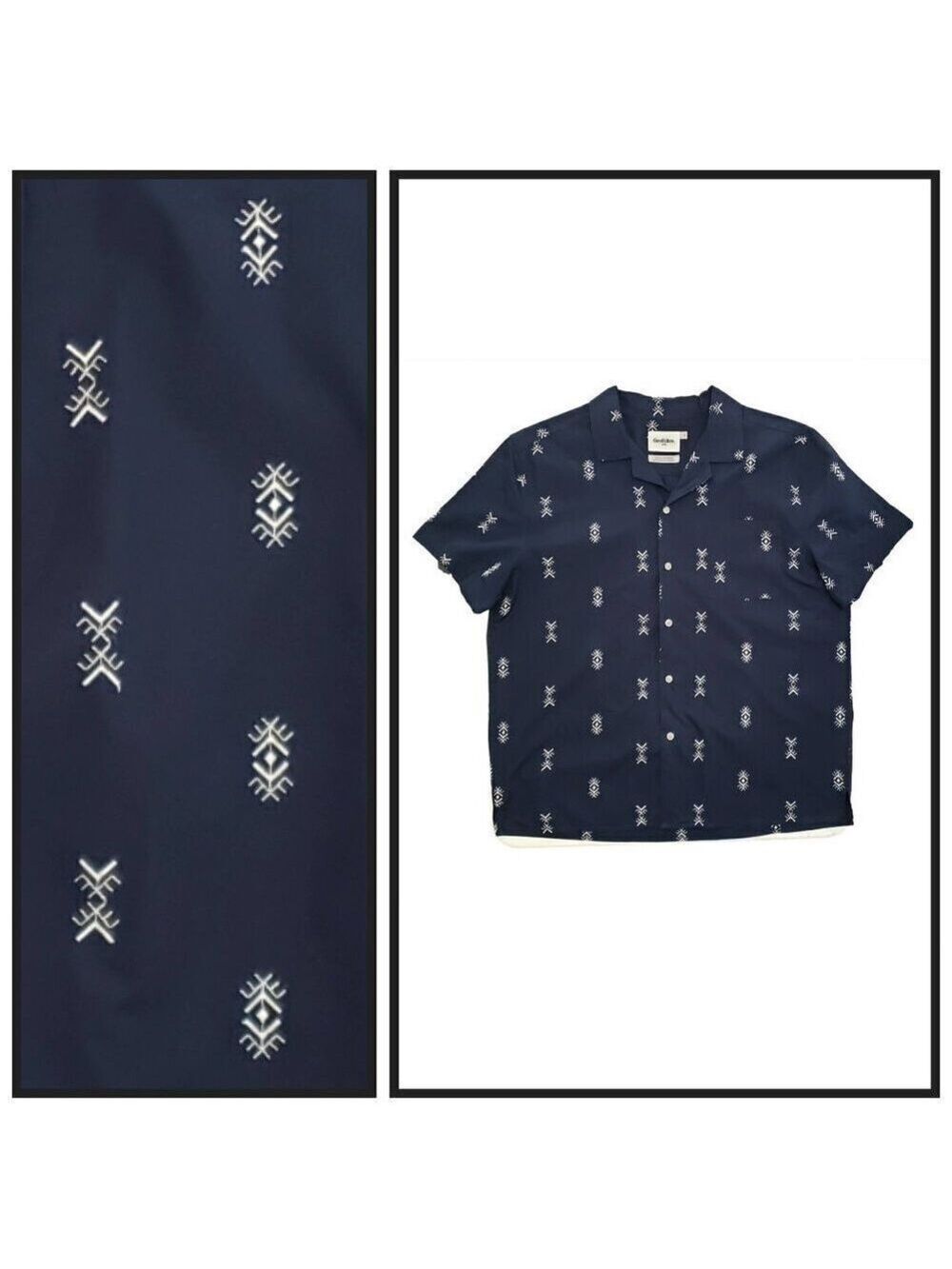 Goodfellow & Co Men’s L Navy Geometric Print Button Down Shirt